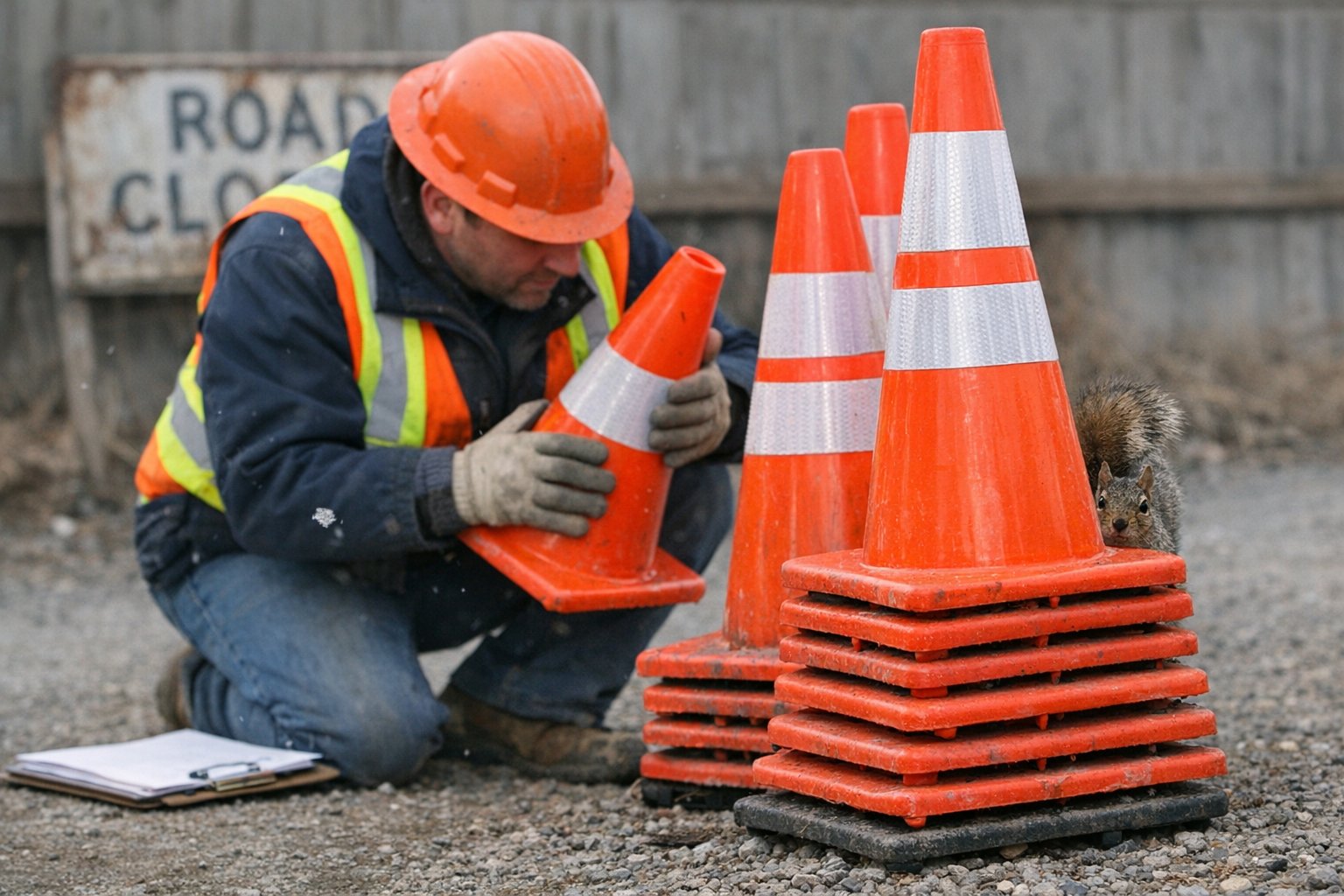 BEE INVESTIGATION: Where Do All the Orange Cones on North 7th Go in Winter?